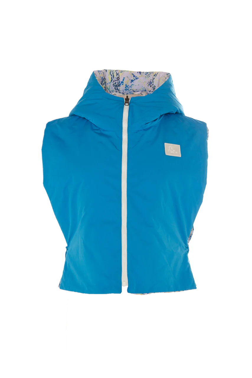 Caille- Capuche réversible déperlante bleu